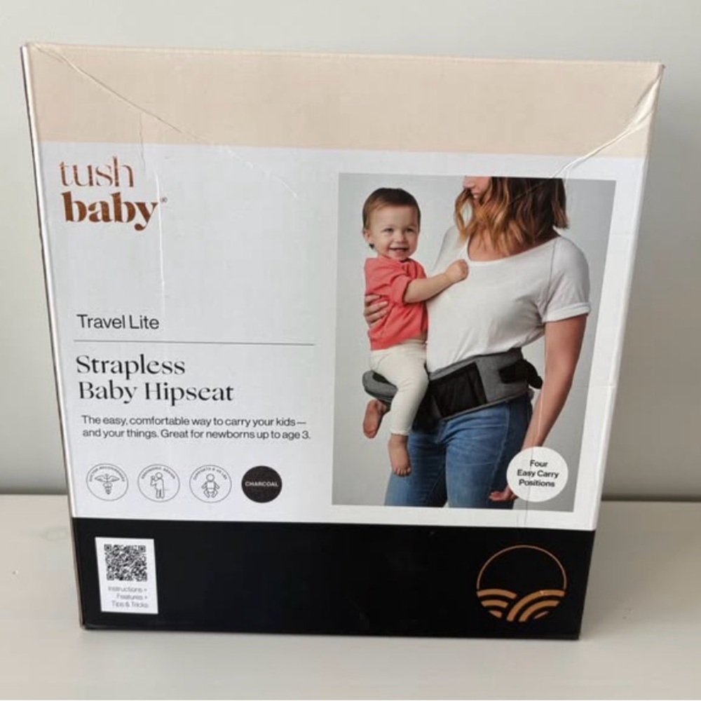The Tushbaby Hip  - Charcoal - Travel Lite